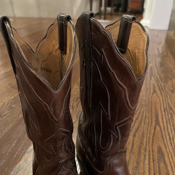 Lucchese Classic nubuck Brown Leather Cowboy western Boots size 10 vintage - Picture 5 of 12